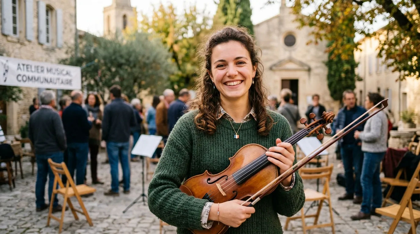 Bénéficiaire d'un atelier d'éducation musicale en milieu rural